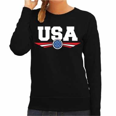 Amerika / america / usa landen sweater zwart dames