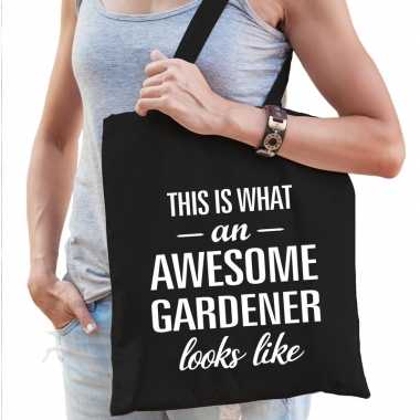 Awesome gardener / hovenier cadeau tas zwart dames