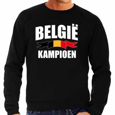 Belgie kampioen supporter sweater / trui zwart ek/ wk heren