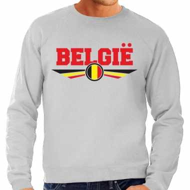 Belgie landen sweater / trui grijs heren