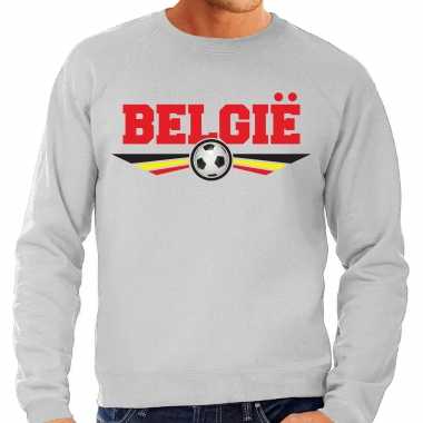 Belgie landen / voetbal sweater grijs heren