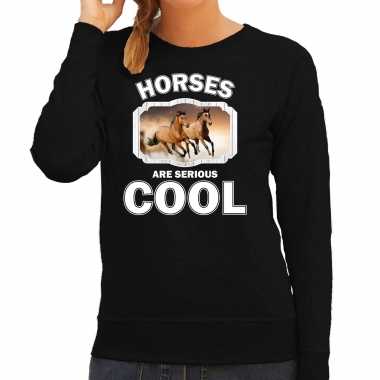 Dieren bruin paard sweater zwart dames horses are cool trui