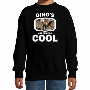 Dieren carnotaurus dinosaurus sweater zwart kinderen dinosaurs are cool trui jongens meisjes