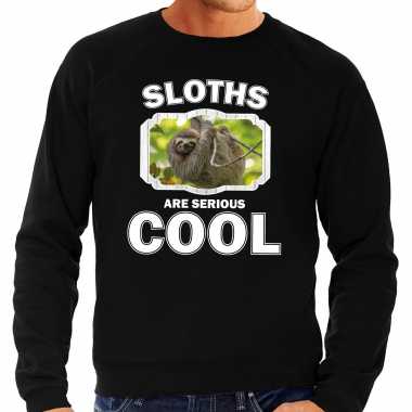 Dieren luiaard sweater zwart heren sloths are cool trui