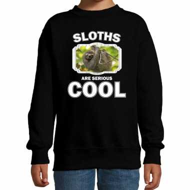Dieren luiaard sweater zwart kinderen sloths are cool trui jongens meisjes