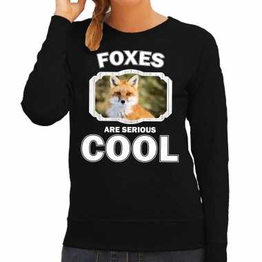 Dieren vos sweater dames foxes are cool trui