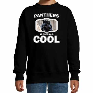 Dieren zwarte panter sweater zwart kinderen panthers are cool trui jongens meisjes
