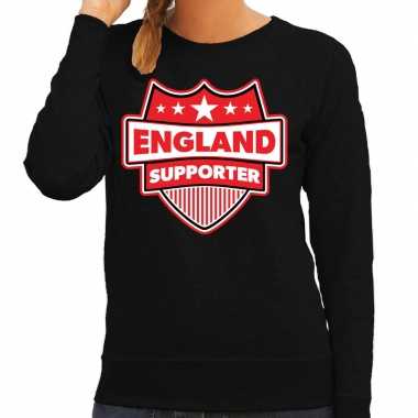 Engeland / england schild supporter sweater zwart dames