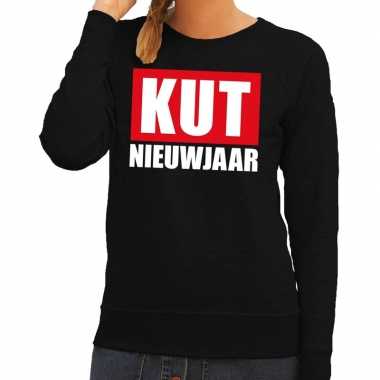 Foute oud nieuw trui / sweater kut nieuwjaar zwart dames