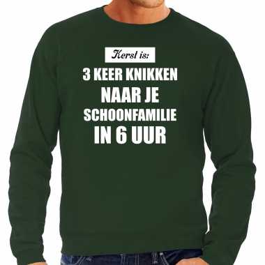 Groene foute kersttrui / sweater kerst is keer knikken naar schoonfamilie outfit heren