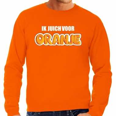 Grote maten oranje sweater / trui holland / nederland supporter ik juich oranje ek/wk heren