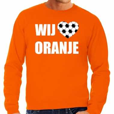 Grote maten oranje sweater / trui holland / nederland supporter wij houden oranje ek/ wk heren