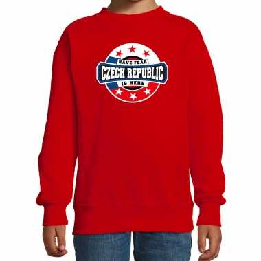 Have fear czech republic is here / tsjechie supporter sweater rood kids