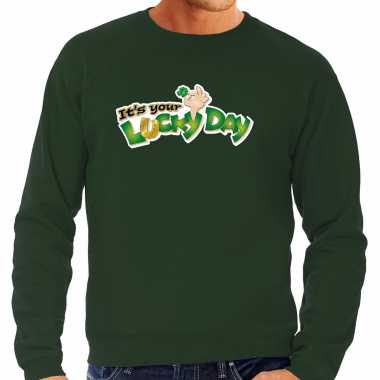 Its your lucky day / st. patricks day sweater / kostuum groen heren