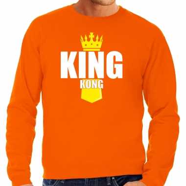 King kong kroontje koningsdag sweater / trui oranje heren