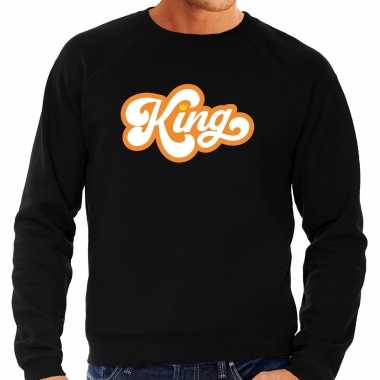 King koningsdag sweater / trui zwart heren