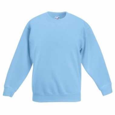 Lichtblauwe katoenmix sweater meisjes