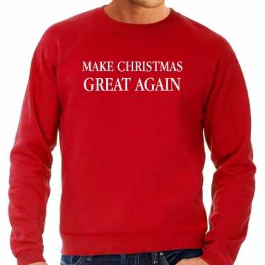 Make christmas great again kerst sweater / kerst outfit rood heren
