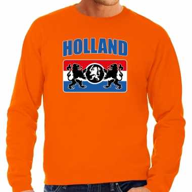 Oranje sweater / trui holland / nederland supporter holland een nederlands wapen ek/ wk heren