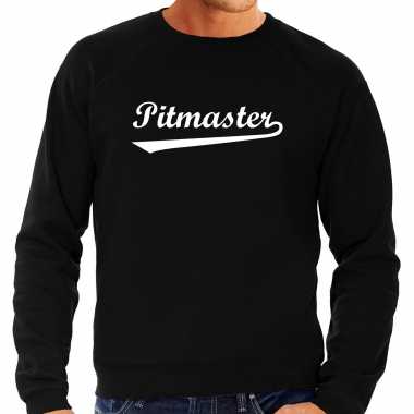 Pitmaster bbq / barbecue cadeau sweater / trui zwart heren