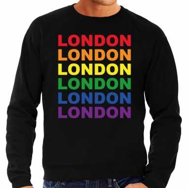 Regenboog london gay pride zwarte sweater heren
