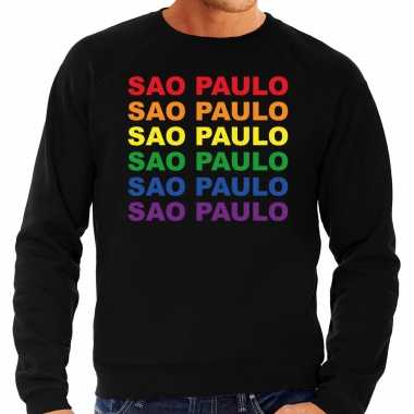 Regenboog sao paulo gay pride zwarte sweater heren