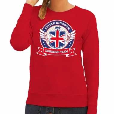 Rood united kingdom drinking team sweater dames