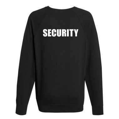 Security tekst grote maten sweater / trui zwart heren
