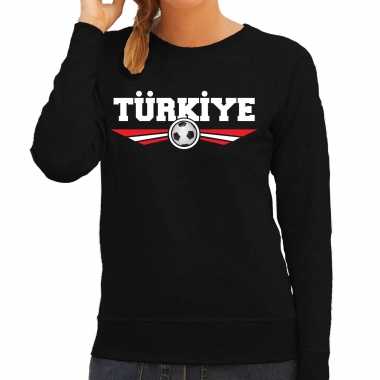 Turkije / turkiye landen / voetbal sweater zwart dames