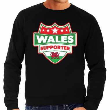 Welsh / wales schild supporter sweater zwart heren