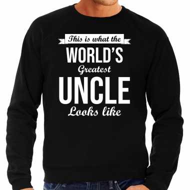 Worlds greatest uncle cadeau sweater zwart heren