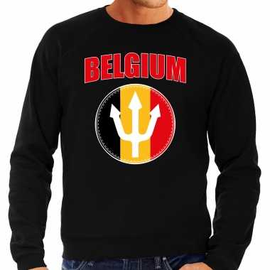 Zwarte belgium trui drietand / belgie supporter sweater ek/ wk heren