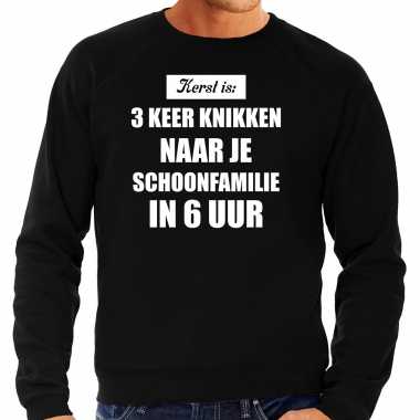 Zwarte foute kersttrui / sweater kerst is keer knikken naar schoonfamilie outfit heren