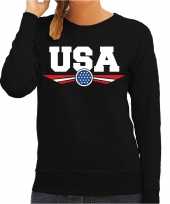 Amerika america usa landen sweater zwart dames