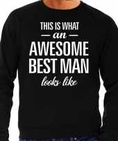 Awesome best man getuige cadeau sweater zwart heren
