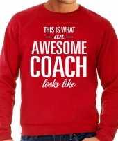 Awesome coach trainer cadeau sweater rood heren
