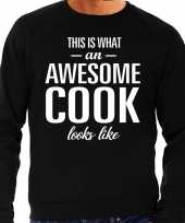 Awesome cook kok cadeau sweater zwart heren