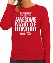 Awesome maid of honor getuige cadeau trui rood dames