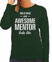 Awesome mentor lerares cadeau sweater trui groen dames