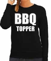 Bbq topper bbq barbecue cadeau sweater trui zwart dames