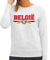 Belgie landen voetbal sweater grijs dames