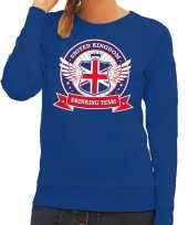 Blauw united kingdom drinking team sweater dames
