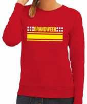 Brandweer logo sweater rood dames