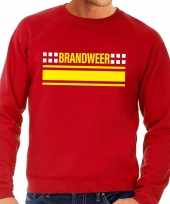 Brandweer logo sweater rood heren