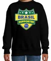 Brazili brasil schild supporter sweater zwart kinderen