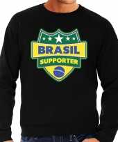 Brazilie brasil schild supporter sweater zwart heren