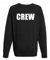 Crew tekst grote maten sweater trui zwart heren