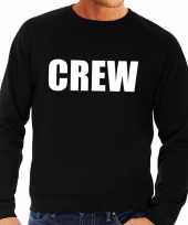 Crew tekst sweater trui zwart heren