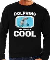 Dieren dolfijn sweater zwart heren dolphins are cool trui
