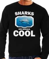 Dieren haai sweater zwart heren sharks are cool trui